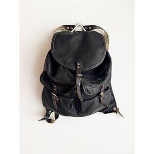 Vintage University of Toronto Black Leather Backpack